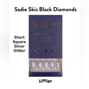 Red Aspen Nail Dashes, Sadie Skis Black Diamonds, Short Square, NIB